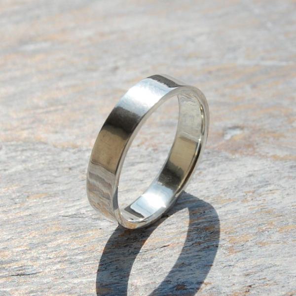 シルバーフラットリング 4.0mm幅 鏡面｜FA-125