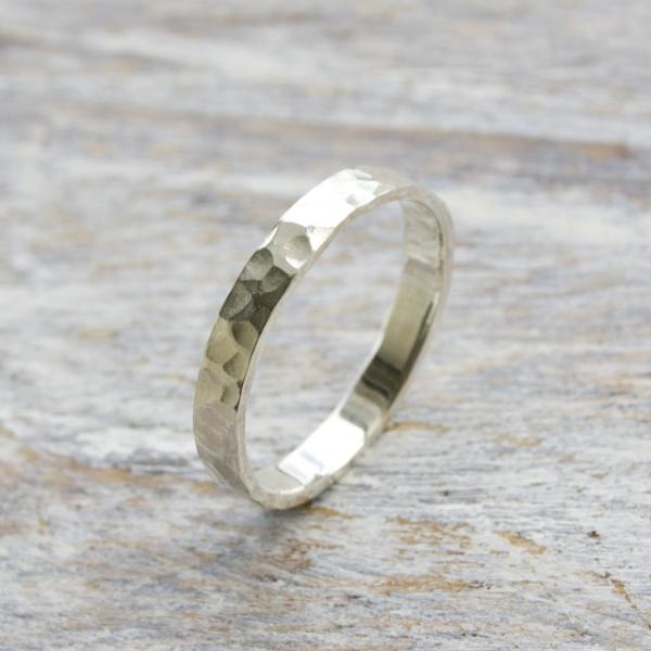 シルバーフラットリング 3.0mm幅 槌目 3号〜27号｜WKS FLAT RING 3.0 sv ...