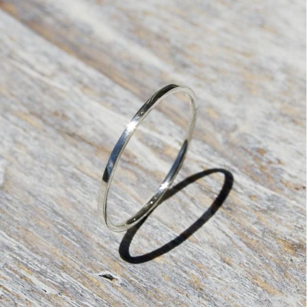 シルバーフラットリング 1.0mm幅 鏡面 3号〜27号｜WKS FLAT RING 1.0 sv ...