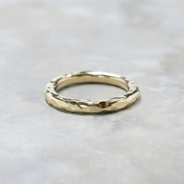 ブラスラウンドプレーンリング 3.0mm幅 鎚目 3号〜27号｜WKS ROUND PLANE RI...