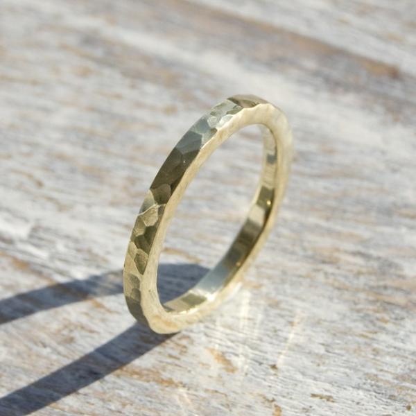 ブラスフラットリング 2.0mm幅 鎚目 3号〜27号｜WKS FLAT RING 2.0 bs h...