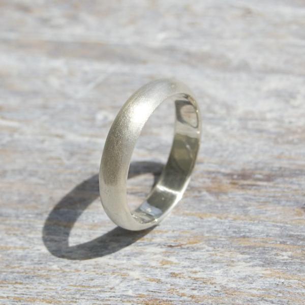 シルバープレーンリング 4.0mm幅 マット 3号〜27号｜WKS PLANE RING 4.0 s...