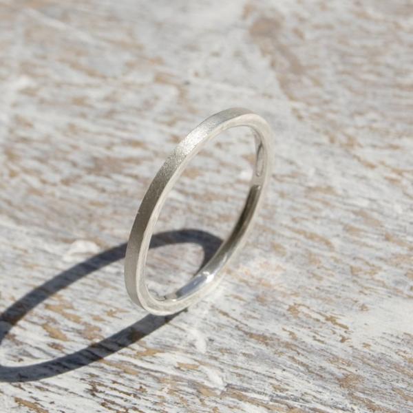 シルバーフラットリング 1.5mm幅 マット 3号〜27号｜WKS FLAT RING 1.5 sv...