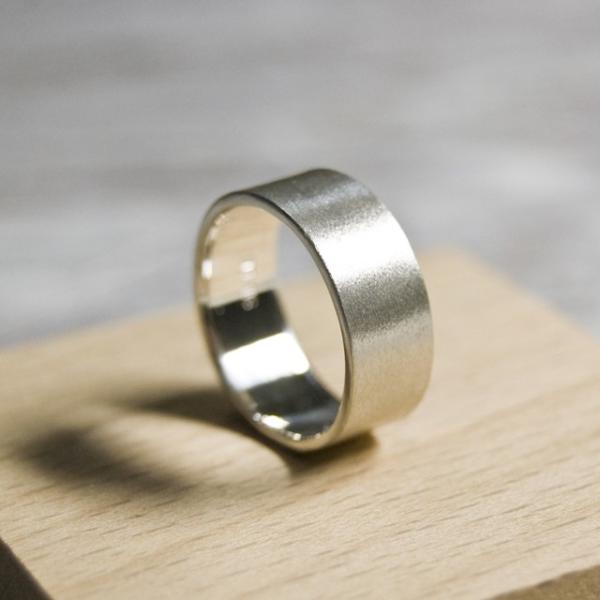 シルバーフラットリング 7.0mm幅 マット 3号〜27号｜WKS FLAT RING 7.0 sv...