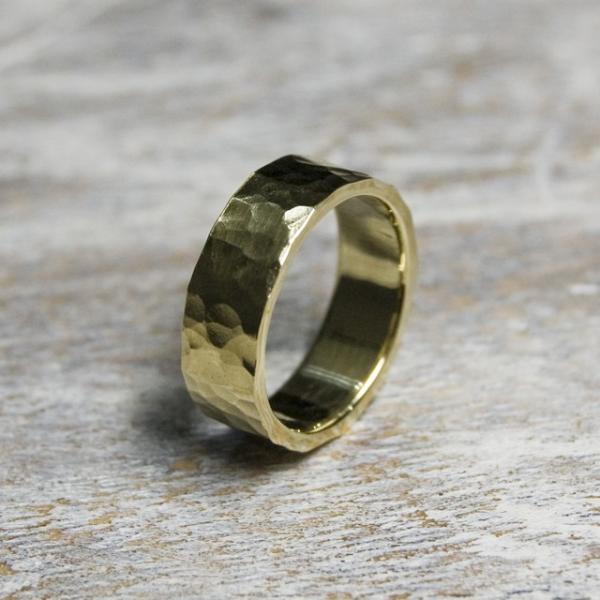 ブラスフラットリング 6.0mm幅 鎚目 3号〜27号｜WKS FLAT RING 6.0 bs h...