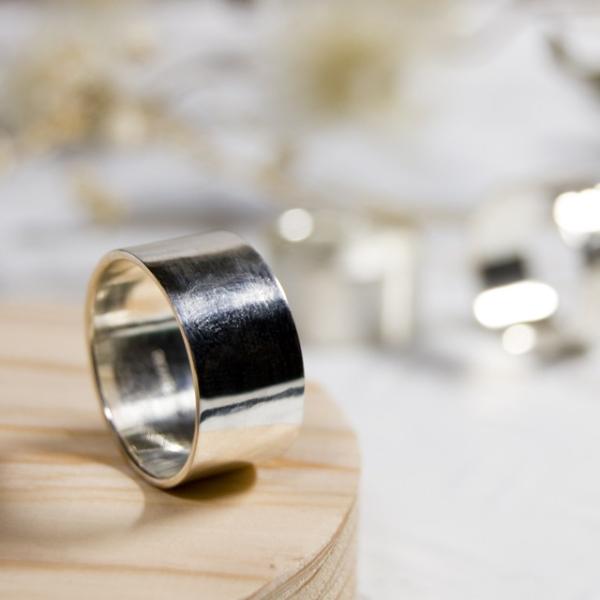 シルバーフラットリング 10.0mm幅 鏡面 3号〜27号｜WKS FLAT RING 10.0 s...