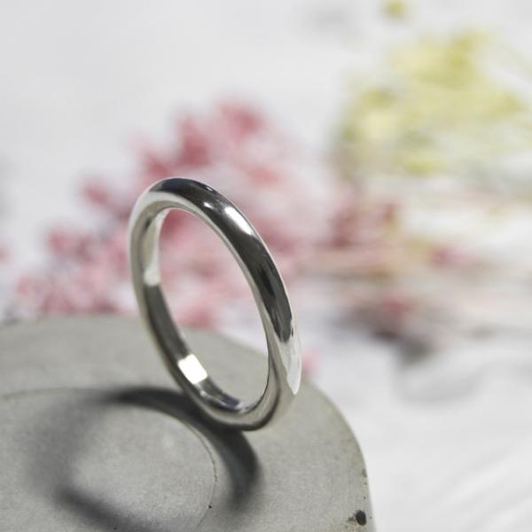 シルバーラウンドプレーンリング 2.5mm幅 鏡面 3号〜27号｜WKS ROUND PLANE R...