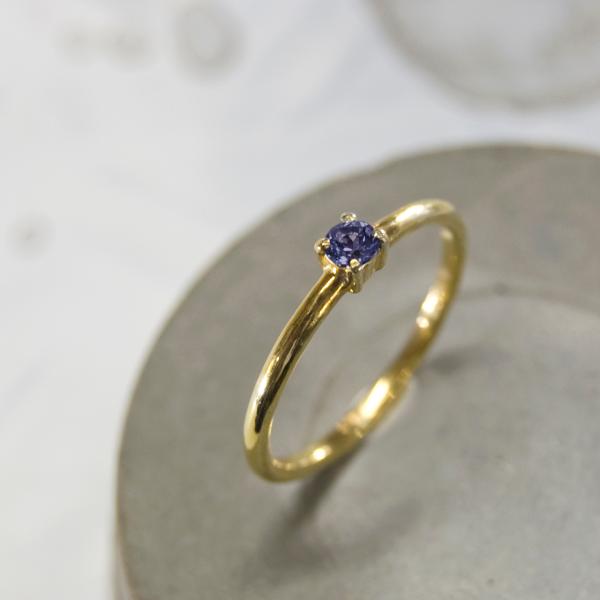 アイオライト ラウンド3mm K24GPプレーンリング 1.5mm幅 鏡面 3号〜21号｜W.K.W...