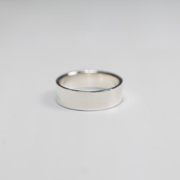 シルバーフラットリング 5.0mm幅 鏡面｜FA-299
