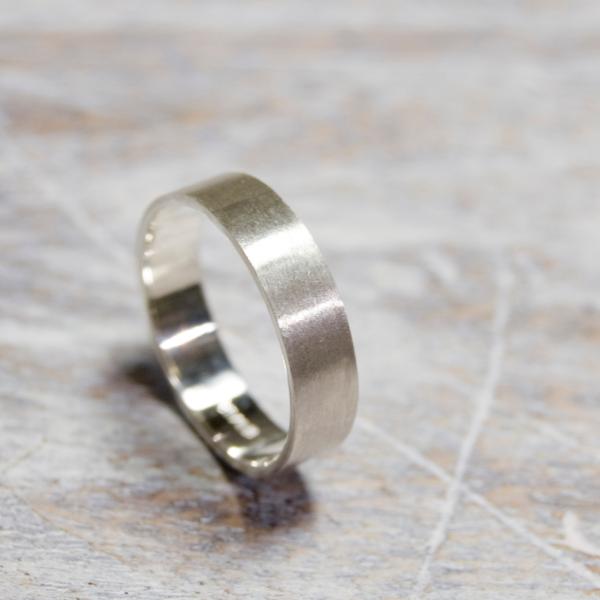 シルバーフラットリング 5.0mm幅 つや消し 3号〜27号｜WKS FLAT RING 5.0 s...