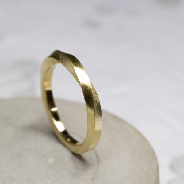 真鍮ワンポイント1/2ツイストリング 2.0mm幅 つや消し 3号〜27号｜WKS ONEPOINT...