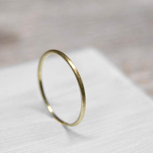 真鍮プレーンリング 1.0mm幅 つや消し 3号〜27号｜WKS PLANE RING 1.0 bs...