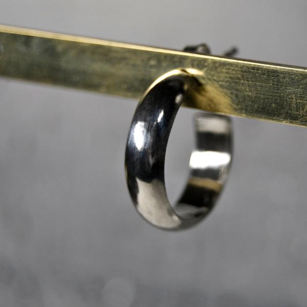 シルバープレーンフープピアス 5.0mm幅 鏡面｜WKS PLANE HOOP PIERCED EA...