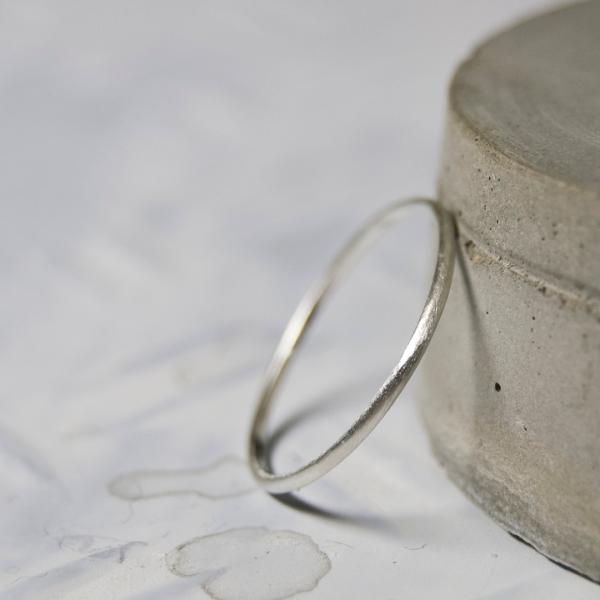 シルバープレーンリング 1.0mm幅 マット 3号〜27号｜WKS PLANE RING 1.0 s...