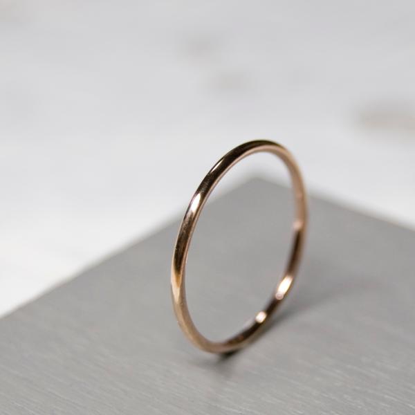PGPピンクゴールドプレーンリング 1.2mm幅 鏡面 3号〜27号｜WKS PGP PLANE R...