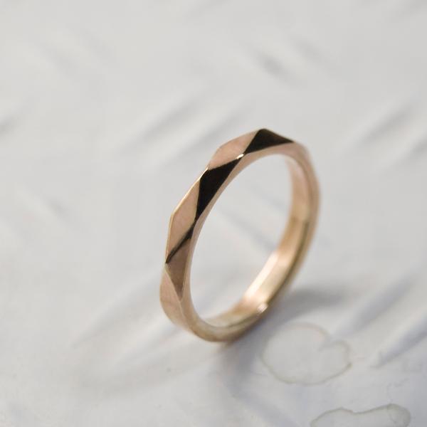 PGPピンクゴールドファセットリング 2.8mm幅 鏡面 5号〜23号｜WKS PGP FACET ...
