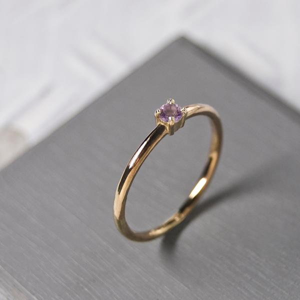 ピンクアメジスト ラウンド3mm PGPプレーンリング 1.5mm幅 鏡面 3号〜21号｜W.K.W...