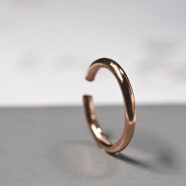 PGPピンクゴールドプレーンフープイヤーカフ 2.0mm幅 鏡面｜WKS PGP PLANE HOO...