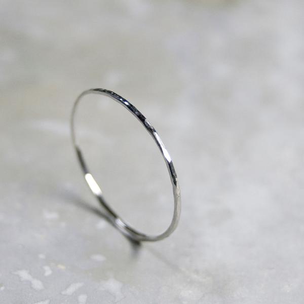 PT900プラチナプレーンリング 0.8mm幅 槌目 3号〜27号｜WKS PLANE RING 0...