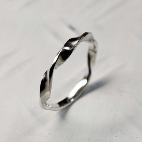 シルバーツイストリング 2.5mm幅 鏡面 3号〜27号｜WKH TWIST RING 2.5 sv...
