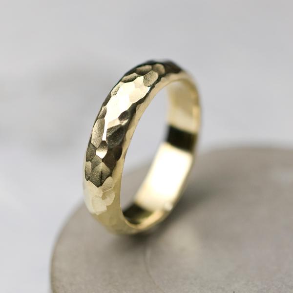 真鍮プレーンリング 5.0mm幅 槌目 3号〜27号｜WKH PLAIN RING 5.0 bs h...