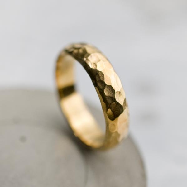 K24GPゴールドプレーンリング 5.0mm幅 槌目 3号〜27号｜WKH K24GP PLAIN ...