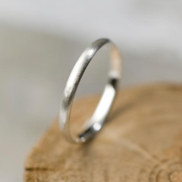 シルバードームプレーンリング 2.0mm幅 つや消し 3号〜27号｜WKH DOME PLAIN R...