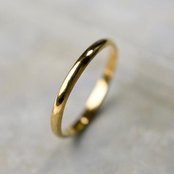 K24GPゴールドドームプレーンリング 2.0mm幅 鏡面 3号〜27号｜WKH K24GP DOM...