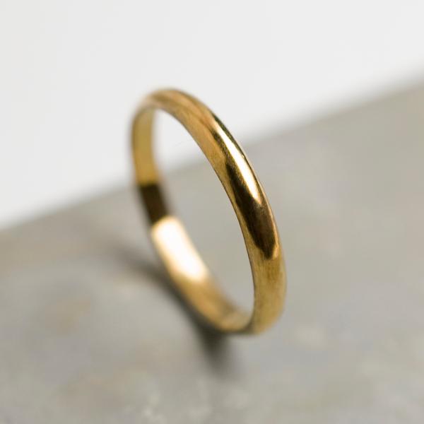 K24GPゴールドドームプレーンリング 2.5mm幅 鏡面 3号〜27号｜WKH K24GP DOM...