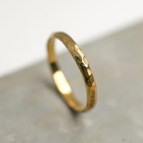 K24GPゴールドドームプレーンリング 2.5mm幅 槌目 3号〜27号｜WKH K24GP DOM...