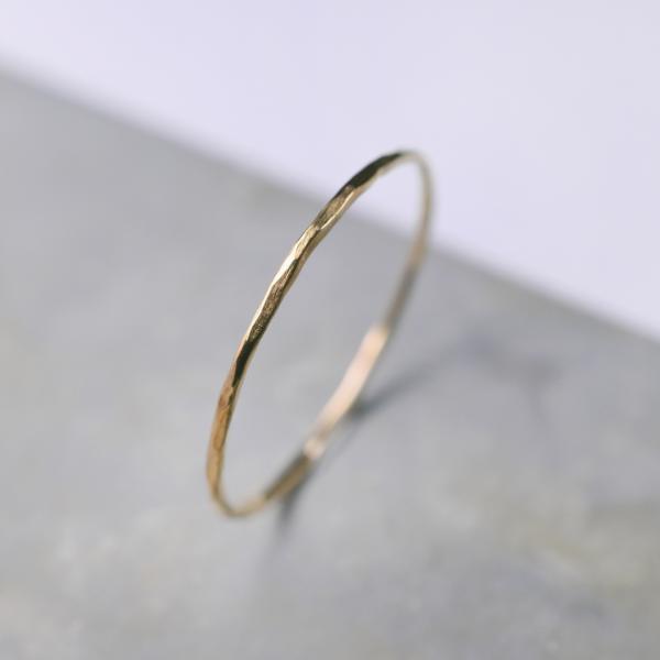 K24GPゴールドプレーンリング 0.8mm幅 槌目 3号〜27号｜WKH K24GP PLAIN ...