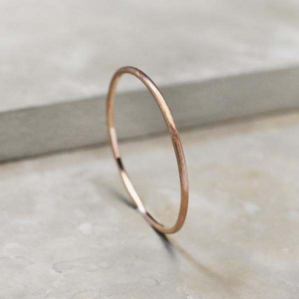 K18PGピンクゴールドプレーンリング 0.8mm幅 つや消し 3号〜27号｜WKH PLAIN R...