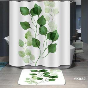 植物柄シャワーカーテン お風呂カーテン 撥水加工