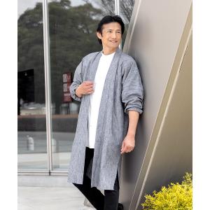 1040 作務衣 羽織 メンズ たてスラブロン...の詳細画像3