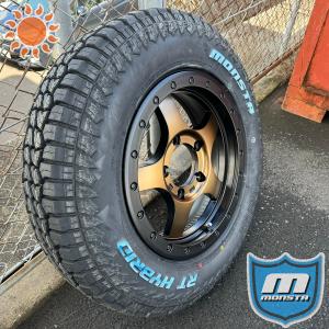 ジムニー JB64 JB23 JA12 JA11 タイヤホイール 16インチ 4本セット MONSTA RT HYBRID 185/85R16 ホワイトレター BDX05 ブロンズクリア｜wat