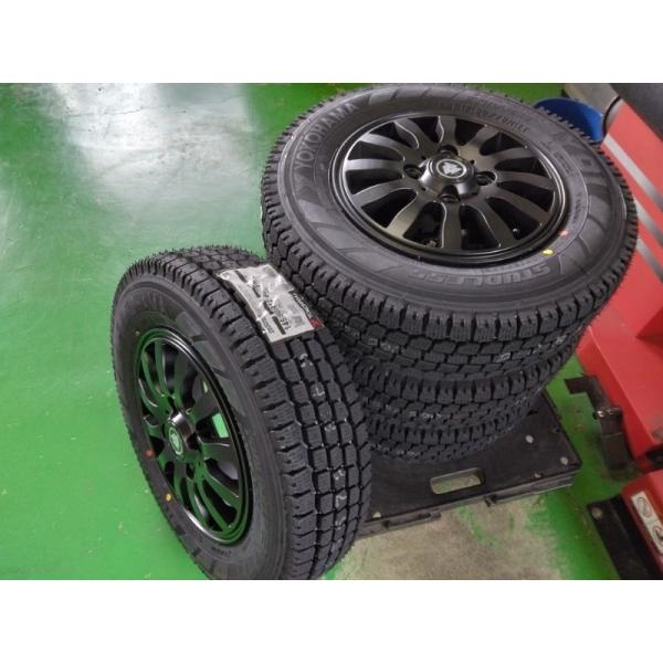 新品4本 軽トラ 軽バン スタッドレス タイヤホイールセット ヨコハマ SY01V 145/80R1...
