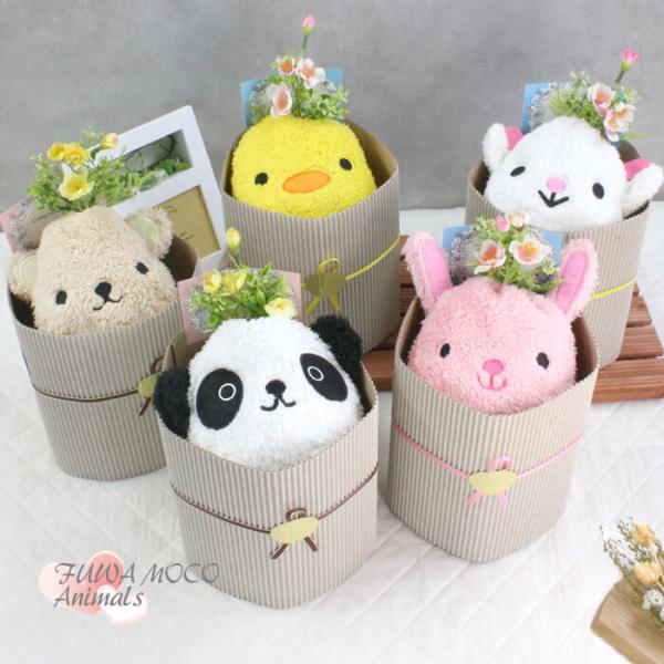 出産祝い 出産祝 おむつケーキ オムツケーキ ふわもこ アニマル パンパース S ミニ 巾着付き か...