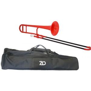 ZO(ゼットオー) TTB-01 テナートロンボーン レッド 細管 アウトレット プラスチック 管楽器 tenor trombone red　北海道 沖縄 離島不可｜watanabegakki