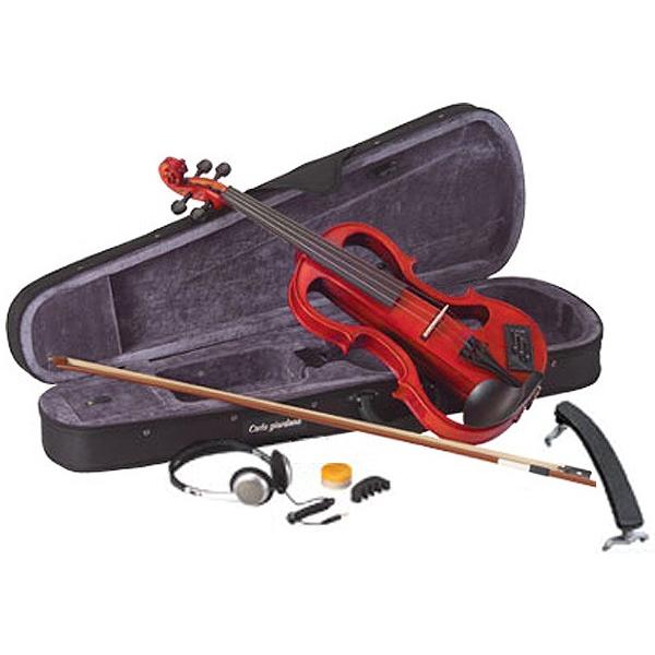 CarloGiordano EV-202 TRD レッド エレクトリック バイオリン サイレント エ...