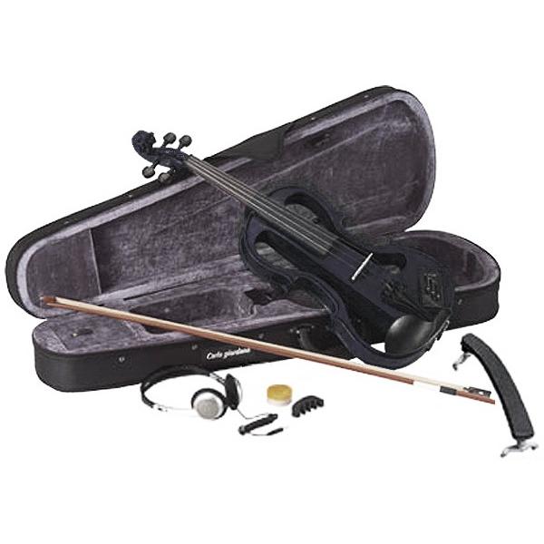 CarloGiordano EV-202 BK ブラック エレクトリック バイオリン サイレント エ...