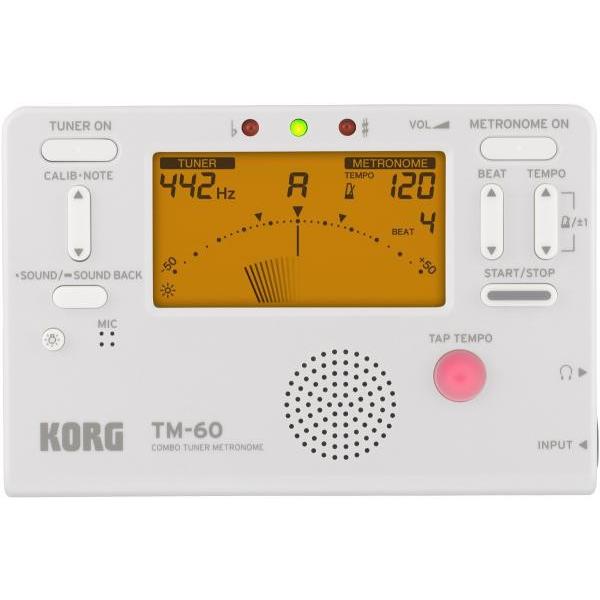 KORG(コルグ) TM-60 WH チューナー メトロノーム ホワイト 電子 クロマチックチューナ...