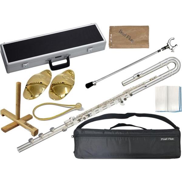 Pearl Flute PFB-305BE バスフルート 横型 H管 管楽器 管体 洋銀製 銀メッキ...