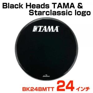 TAMA(タマ) Black Heads TAMA & Starclassic logo BK24BMTT バスドラム用フロントヘッド【5月17日時点メーカー在庫あり 】｜watanabegakki