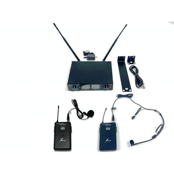 SOUNDPURE ヘッドセットマイク/送信機 1式 ＋ ピンマイク/送信機 1式 2chハーフラッ...