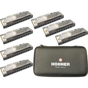 HOHNER(ホーナー) ブルースハーモニカ 7本 ブルースバンド セット 10穴 ブルースハープ 10ホールズ ハーモニカ C調 G A B♭ D E F ケース　北海道 沖縄 離島不可