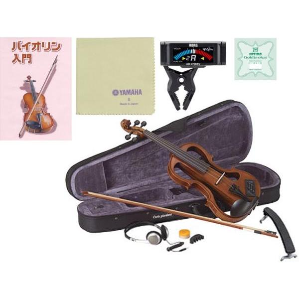 CarloGiordano EV-202 ナチュラルブラウン エレクトリック バイオリン 4/4 S...