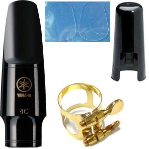 YAMAHA(ヤマハ) AS-4C アルトサックス マウスピース リガチャー キャップ スタンダード 正締め 4C Alto saxophone mouthpiece セット G　北海道 沖縄 離島不可