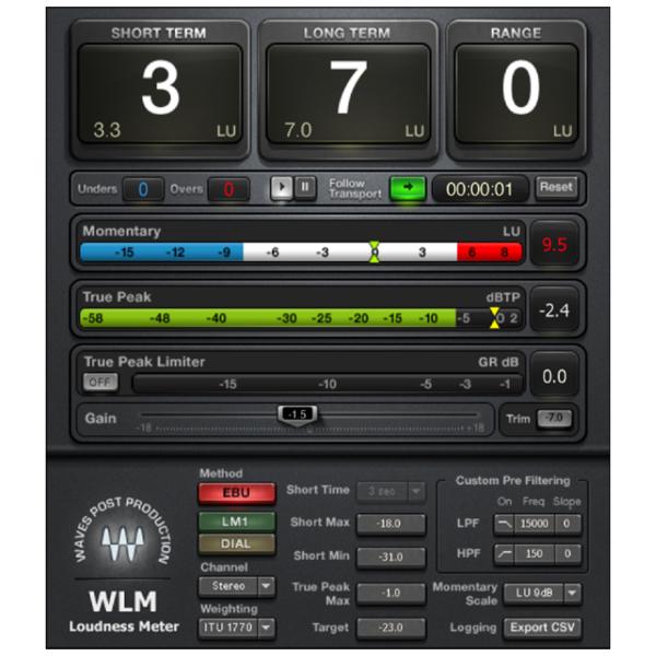 WAVES(ウェイブス) WLM Plus Loudness Meter プラグインエフェクト DA...