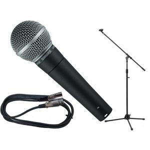 SHURE(シュア) SM58-LCE 三脚マイクスタンドSET（XLR-XLR） ◆ ブーム/ストレート両対応のマイクスタンドと5mのマイクケーブルのセット｜watanabegakki