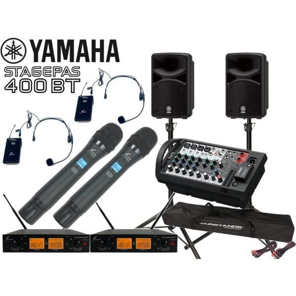 YAMAHA(ヤマハ) STAGEPAS400BT SOUNDPURE ワイヤレスマイク4本 (ハン...